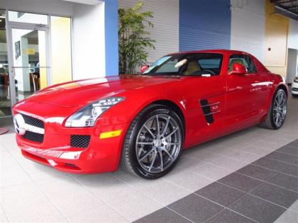 2012 MERCEDES BENZ SLS AMG - RED ON WHITE