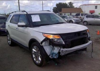 2013 FORD EXPLORER LIMITED - WHITE ON BEIGE