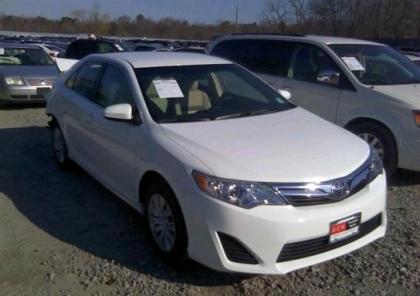 2013 TOYOTA CAMRY LE - WHITE ON BEIGE