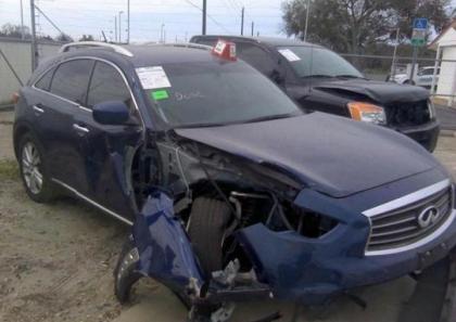 2014 INFINITI QX70 BASE - BLUE ON BLACK